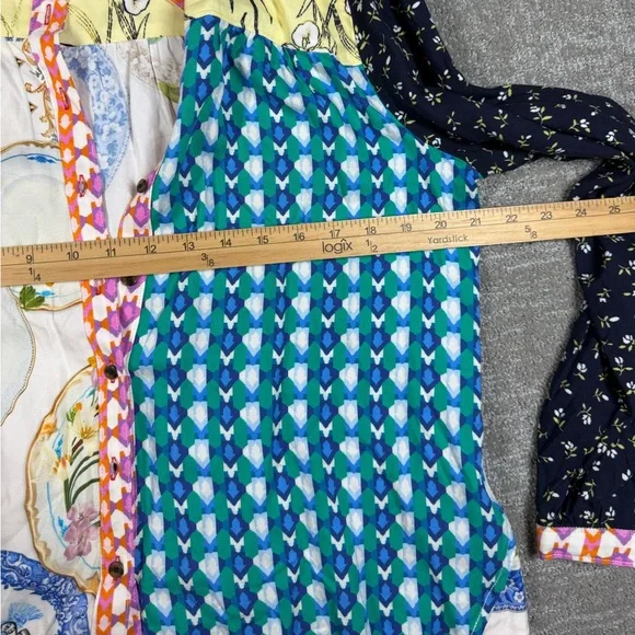 Maeve x Anthropologie Paz Contrast Button Down Shirt Blouse Women Size Large - Picture 4 of 7